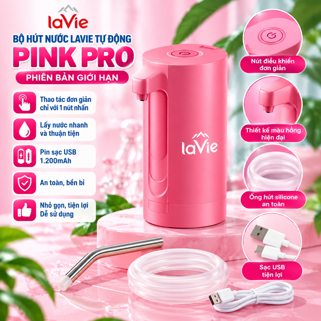 Bộ Hút Nước LaVie Pink Pro-2 Bộ Hút Nước LaVie Pink Pro-2